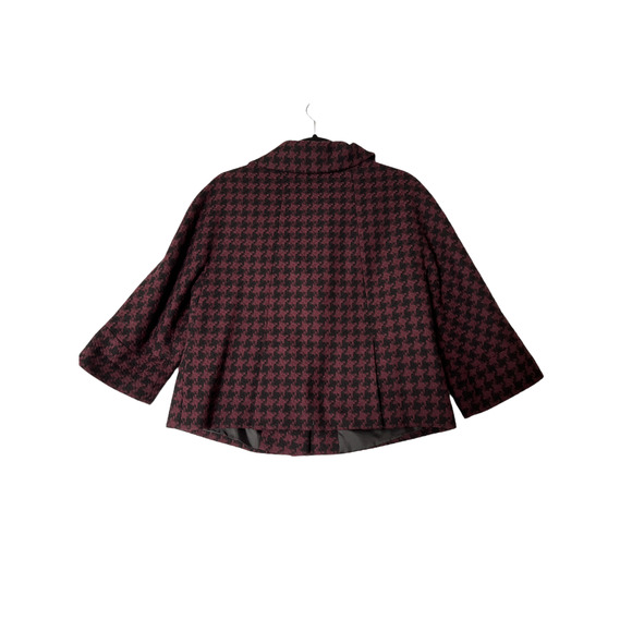 NAF NAF Houndstooth Crop Blazer Jacket Long Sleeve Purple/Black Size 40 / 8 US - Picture 2 of 5